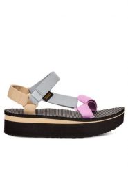 Teva Sandały Flatform Universal 1008844 Szary. Szare sandały damskie Teva, bez wzorów, z materiału, bez obcasa, na koturnie. Za 349.99 zł.