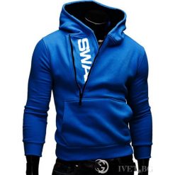 Bluza męska SWAG BLUE. Niebieskie bluzy bez kaptura męskie Bluza męska SWAG BLUE, l. W wyprzedaży za 49.00 zł.