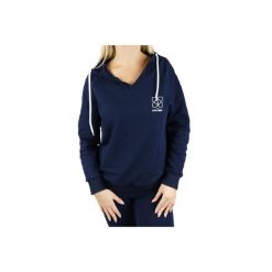 Bluza dresowa sportowa damska GymHero Hoodie NAVY-RACE. Niebieskie bluzy bez kaptura damskie Gym Hero, xs, z bawełny. Za 109.99 zł.