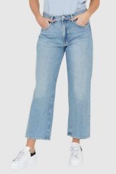 7 FOR ALL MANKIND Jasnoniebieskie jeansy z poszerzoną nogawką THE MODERN STRAIGHT Air Wash. Niebieskie jeansy damskie 7 FOR ALL MANKIND. W wyprzedaży za 399.99 zł.