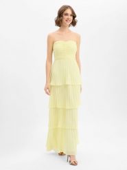 Marie Lund Damska sukienka wieczorowa Kobiety żółty jednolity, 34. Żółte sukienki damskie Marie Lund, bez wzorów, z szyfonu, wizytowe, bez kołnierzyka, bez ramiączek, plisowane. Za 849.95 zł.
