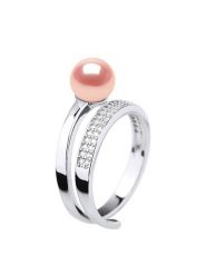 Mitzuko Srebrny pierścionek z perłą rozmiar: onesize. Szare pierścionki damskie Mitzuko, z cyrkonią, srebrne. Za 252.99 zł.