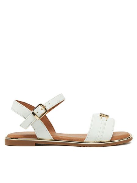 Tommy Hilfiger Sandały Sandal T3A2-33778-0326 M Biały. Białe sandały dziewczęce Tommy Hilfiger, ze skóry, bez zapięcia. Za 229.99 zł.