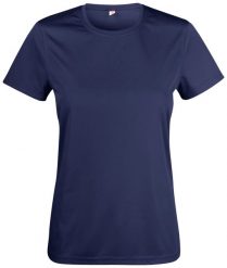 Clique Basic Active-T Women koszulka damska 100% poliester UV/50 – dark navy. Niebieskie t-shirty damskie CLIQUE, l, bez wzorów, z poliesteru, bez kołnierzyka. Za 103.70 zł.