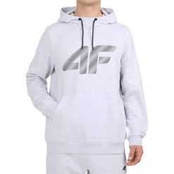 Bluza męska 4F z wysokim kołnierzem. Szare bluzy z kapturem męskie 4f, m, z bawełny. Za 179.99 zł.