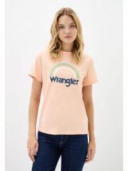 Wrangler Koszulka w kolorze pomarańczowym rozmiar: M. Pomarańczowe bluzki damskie Wrangler, m, bez wzorów, z bawełny, bez kołnierzyka. Za 96.14 zł.