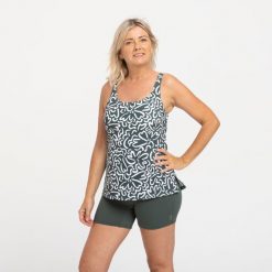 Strój jednoczęściowy pływacki damski Nabaiji Heva Ondu tankini i szorty. Spodenki sportowe damskie NABAIJI, xl, bez wzorów. Za 129.99 zł.