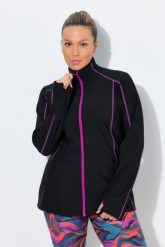 Damskie Bluza funkcyjna hydrofobowa stójka. Czarne bluzy bez kaptura damskie Ulla Popken, plus size, z elastanu. Za 389.99 zł.