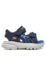 Skechers Sandały Razor Splash- 406513N/NVBL Granatowy. Niebieskie sandały chłopięce Skechers, ze skóry, bez zapięcia. Za 119.99 zł.