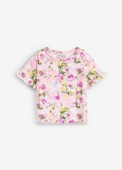 T-shirt z czystej bawełny organicznej. Białe koszulki dziewczęce bonprix, bez wzorów, z bawełny, bez ramiączek. Za 32.99 zł.
