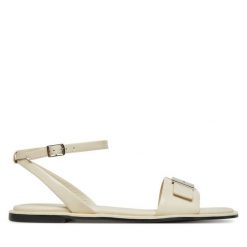 Sandały Calvin Klein. Sandały damskie CALVIN KLEIN, bez wzorów, bez obcasa, na płaskiej podeszwie. Za 369.99 zł.