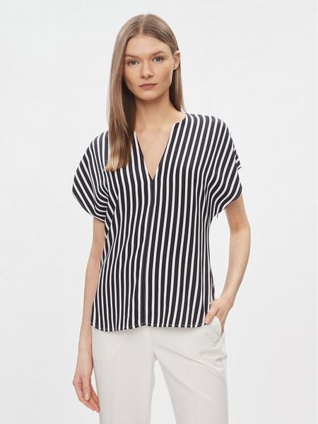 Tommy Hilfiger Bluzka WW0WW41845 Granatowy Relaxed Fit. Niebieskie bluzki damskie Tommy Hilfiger, bez wzorów, z wiskozy, bez ramiączek. Za 259.99 zł.