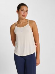 Damski tank top Hummel Yoga Soft. Białe topy sportowe damskie HUMMEL, na jesień, l, bez wzorów, z bawełny, bez ramiączek. Za 161.50 zł.