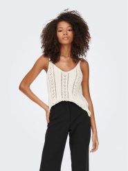 ONLY Top Lyzet 15277573 Écru Regular Fit. Topy damskie Only, xs, bez wzorów, z bawełny, bez kołnierzyka. Za 79.99 zł.
