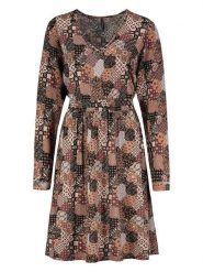 Fresh Made Sukienka w kolorze czarno-brązowym rozmiar: XS. Brązowe sukienki damskie Fresh Made, na imprezę, s, bez wzorów, z wiskozy, klasyczne, bez kołnierzyka, bez ramiączek, midi. Za 41.49 zł.