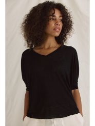 Cotton Candy Koszulka "Helay" w kolorze czarnym rozmiar: M. Czarne bluzki damskie Cotton Candy, m, bez wzorów, z asymetrycznym kołnierzem. Za 96.14 zł.