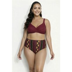 Damskie Bikini wzór boho miękkie miseczki regulowane ramiączka. Fioletowe bikini damskie Ulla Popken, bez wzorów, plus size. W wyprzedaży za 191.99 zł.