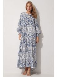 Happiness Istanbul Sukienka w kolorze niebiesko-białym rozmiar: 42. Białe sukienki damskie Happiness Istanbul, bez wzorów, z wiskozy, bez kołnierzyka, bez ramiączek, maxi. Za 100.99 zł.