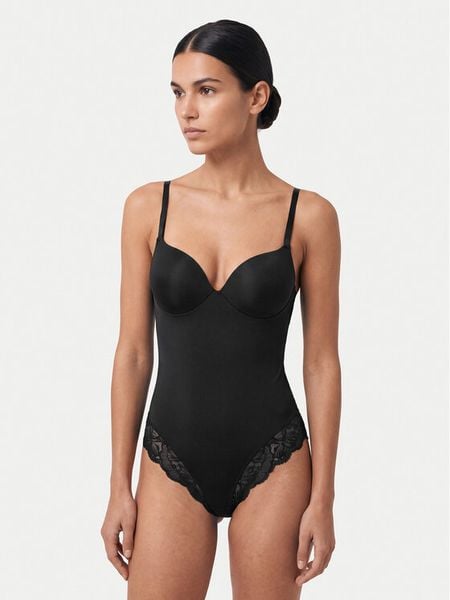 Guess Body O6BM16 K5071 Czarny. Czarne body damskie Guess, z aplikacjami, z syntetyku. Za 344.99 zł.