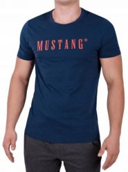 Koszulka Męska Mustang Sportowa Bawełniana. Niebieskie t-shirty sportowe męskie Mustang, m, z bawełny, bez ramiączek. Za 69.00 zł.