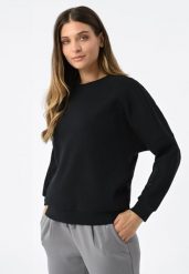 Bluza bawełniana B-ALLURE. Brązowe bluzy bez kaptura damskie Volcano, m, z bawełny. Za 149.99 zł.