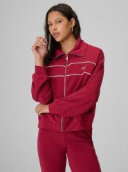 4F Bluza dresowa loose bez kaptura damska - burgundowa L. Czerwone bluzy bez kaptura damskie 4f, l, bez wzorów, z dresówki, bez ramiączek, bez kaptura. Za 199.99 zł.