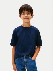 Tommy Hilfiger T-Shirt Essential Flag KB0KB09646 Granatowy Regular Fit. Niebieskie t-shirty chłopięce Tommy Hilfiger, bez wzorów, z bawełny, bez ramiączek. Za 89.99 zł.