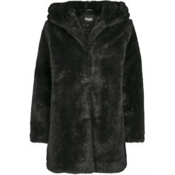 Parka damska w dużych rozmiarach Urban Classic hooded teddy coat. Czarne parki damskie Urban Classics, na zimę, bez wzorów. Za 382.90 zł.