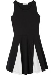 Sukienka z dżerseju z czystej bawełny. Czarne sukienki dziewczęce bonprix, bez wzorów, z bawełny, eleganckie, bez ramiączek. Za 62.99 zł.