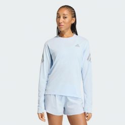 Koszulka z długim rękawem adi365 CLIMACOOL. Niebieskie bluzki sportowe damskie Adidas, bez kołnierzyka, bez ramiączek. Za 179.00 zł.