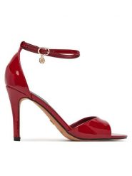 Nine West Sandały S4S16766 Czerwony. Czerwone sandały damskie Nine West, bez wzorów, z materiału, bez obcasa, na szpilce. Za 229.99 zł.