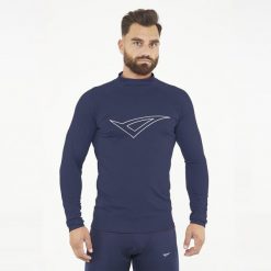 Koszulka termiczna treningowa IRONBOY LONG. Niebieskie bielizna termoaktywna męska Legea, m, bez wzorów. W wyprzedaży za 88.50 zł.