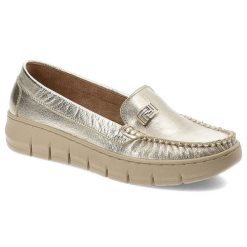 Złote Półbuty Armodo Modne Wsuwane Obuwie Damskie. Żółte półbuty damskie Armodo, z aplikacjami, ze skóry, eleganckie, bez obcasa. Za 359.00 zł.