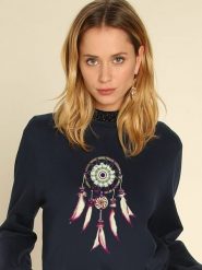 WOOOP Bluza "Dreamcatcher" w kolorze granatowym rozmiar: XXL. Niebieskie bluzy bez kaptura damskie Wooop, xxl, z bawełny. Za 100.99 zł.