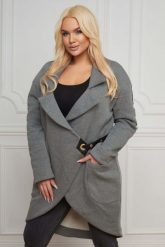 Ciepły dresowy płaszcz/bluza Marita w odcieniach szarości PLUS SIZE XXL WIOSNA. Szare bluzy bez kaptura damskie Moda Size Plus Iwanek, na wiosnę, l, bez wzorów, z bawełny, plus size. W wyprzedaży za 149.90 zł.