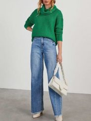 Milan Kiss Sweter w kolorze zielonym rozmiar: XL. Zielone swetry klasyczne damskie Milan Kiss, xl, bez kołnierzyka. Za 178.79 zł.