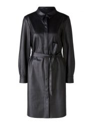 Oui Sukienka w kolorze czarnym ze skóry syntetycznej rozmiar: 34. Czarne sukienki damskie Oui, na co dzień, bez wzorów, ze skóry, bez kołnierzyka, bez ramiączek, midi, proste. Za 104.64 zł.