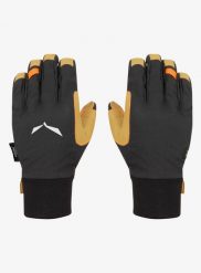 Rękawiczki softshell Salewa Ortles DST/AM Gloves. Czarne rękawiczki męskie Salewa, bez wzorów, z materiału. Za 386.35 zł.