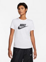 Nike Sportswear Koszulka w kolorze białym rozmiar: L. Białe bluzki damskie Nike Sportswear, l, bez wzorów, z bawełny, bez kołnierzyka, bez ramiączek. Za 129.24 zł.