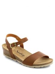 Sunbay Sandały "Esperance" w kolorze jasnobrązowym na koturnie rozmiar: 36. Brązowe sandały damskie Sunbay, bez wzorów, bez obcasa, na koturnie. Za 113.36 zł.
