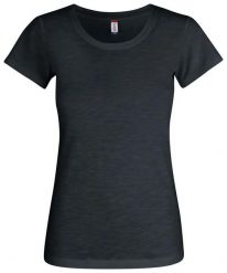 Clique Slub-T Women — Dopasowany T-shirt z bawełny slub. Czarne t-shirty damskie CLIQUE, s, bez wzorów, z bawełny, bez kołnierzyka. Za 114.44 zł.
