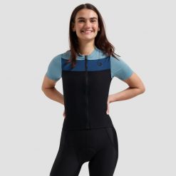 Koszulka rowerowa damska Rogelli Core Block. Czarne topy sportowe damskie Rogelli, l, bez wzorów, z materiału, bez ramiączek. Za 167.00 zł.