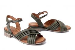 PIAZZA 910318-07 grun, sandały damskie. Zielone sandały damskie Piazza, bez wzorów, ze skóry, bez obcasa, na obcasie. Za 254.92 zł.