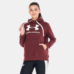 Bluza Z Kapturem Damska Logo Polar Rival. Czerwone bluzy z kapturem damskie Under Armour, xl, z polaru. Za 275.99 zł.