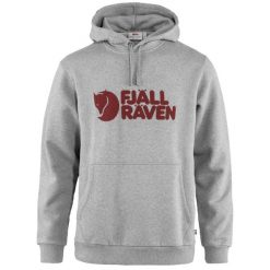 Bluza dresowa męsa Fjällräven Logo Hoodie. Szare bluzy z kapturem męskie Fjällräven, l, z dresówki. Za 529.99 zł.