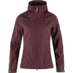 Kurtka trekkingowa damska Fjallraven Stina. Brązowe kurtki damskie Fjällräven, s, bez wzorów, z materiału, z kapturem. Za 1,355.00 zł.