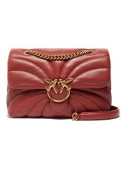 Pinko Skórzana torebka w kolorze bordowym - 26 x 19 x 11 cm rozmiar: onesize. Czerwone torebki klasyczne damskie Pinko, bez wzorów, z materiału, pikowane, bez dodatków. Za 1,207.99 zł.