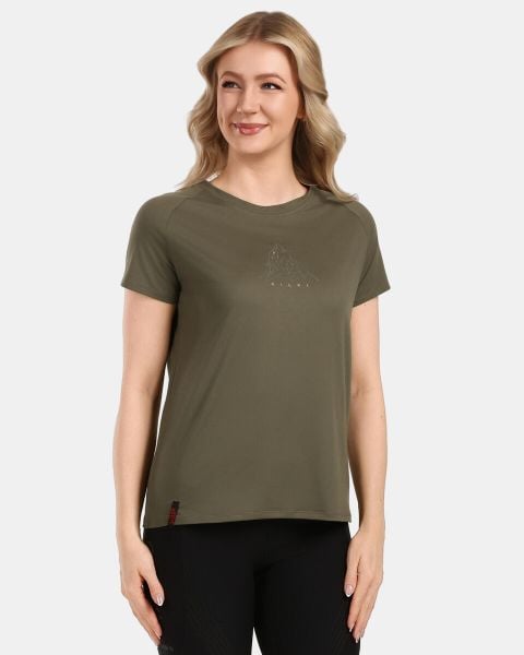 Damska koszulka techniczna Kilpi LISMAIN-W. Zielone t-shirty damskie Kilpi, bez wzorów, z materiału, bez kołnierzyka. Za 112.21 zł.