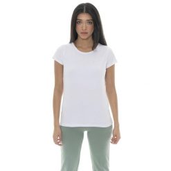 Koszulka z bawełna na trening na czas wolny. Białe t-shirty damskie LEONE 1947 APPAREL, bez wzorów, z bawełny, bez kołnierzyka. W wyprzedaży za 62.12 zł.