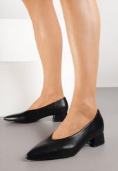 Czarne Czółenka Vices na Niskim Słupku ze Skórzaną Wkładką Rilenela. Czarne czółenka damskie Born2be, bez wzorów, z jeansu, bez obcasa, na słupku. Za 74.99 zł.